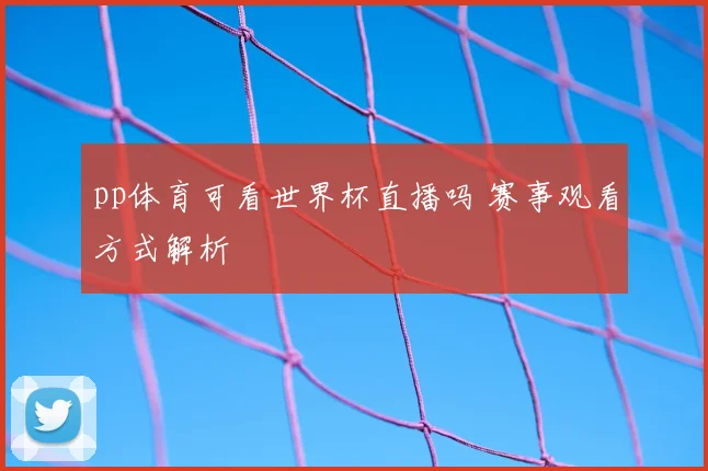 pp体育可看世界杯直播吗 赛事观看方式解析